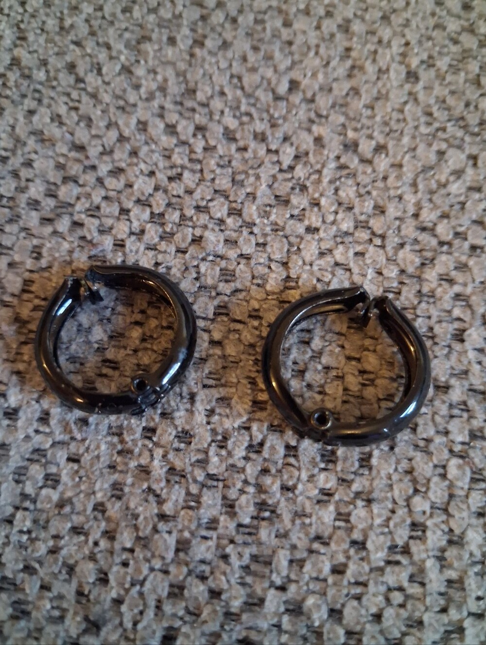 Black Huggie Hoop Earrings